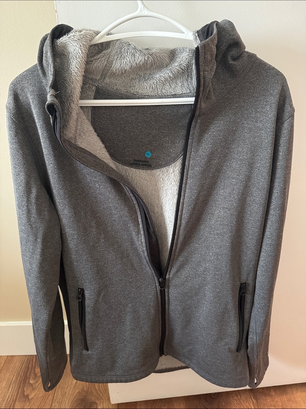 Burton Gray Hooded Fleece-Lined Utility Jacket